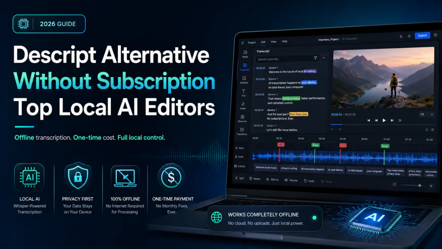 Descript Alternative Without Subscription: Top Local AI Editors