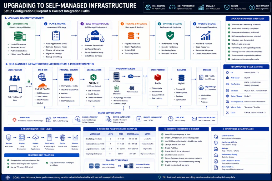Setup configuration blueprint showing correct integration paths for upgrading to self-managed infrastructure