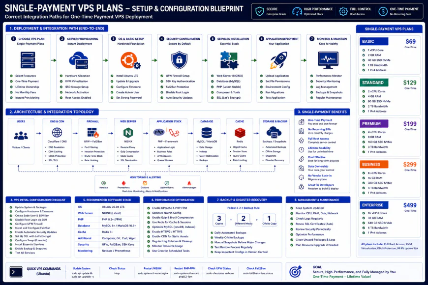 Setup configuration blueprint showing correct integration paths for single-payment VPS plans