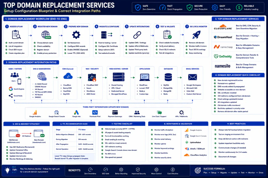 Setup configuration blueprint showing correct integration paths for top domain replacement services