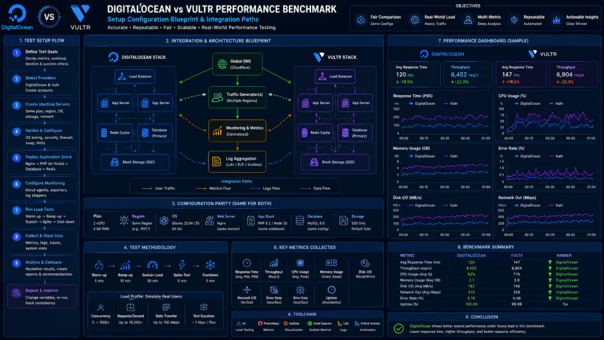 Setup configuration blueprint showing correct integration paths for digitalocean vs vultr performance benchmark