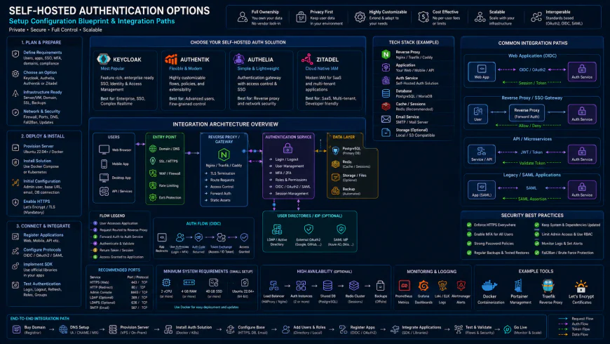 Setup configuration blueprint showing integration paths for self-hosted authentication options